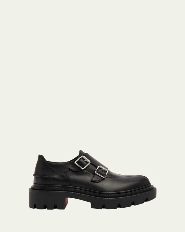 Antonina Monk-Strap Leather Red Sole Loafers